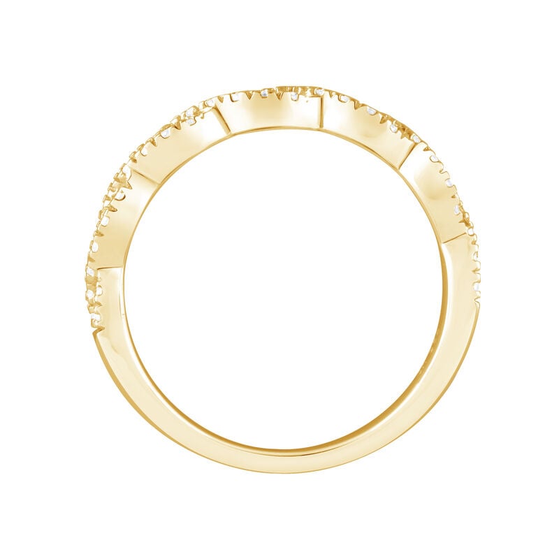 Round Lab Grown Diamond 1/2ctw. Twisted Wedding Ring in 14k Yellow Gold image number null